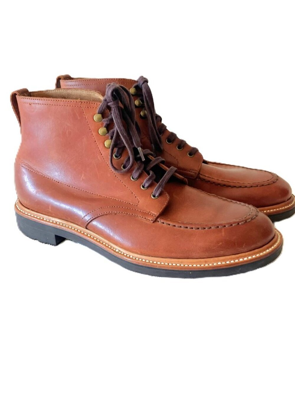 J. Crew Kenton Leather Pacer Boots Brown Men’s Size 8.5 Moc Toe C8867